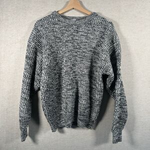 Vintage 1980s & Company Cable Knit Pullover Unisex Men’s Black White Size Med